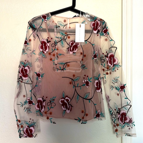 Endless Rose Tops - New Endless Rose Long Sleeve flowery Top